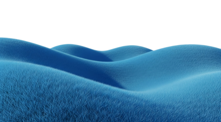 A serene landscape of blue sand dunes against a black background