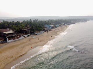 Vagator Beach in Goa, India, Calm Coastal Landscape Along the Arabian Sea

