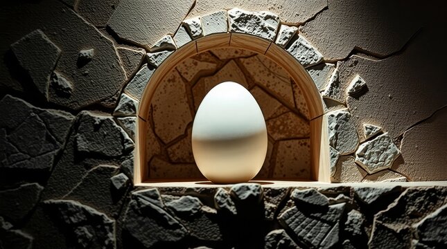 Luxury easter egg stone niche still life