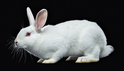 Obraz premium Elegant White Albino Rabbit Portrait