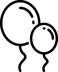 Modern Rounded Outline Balloons Icon