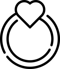 Modern Rounded Outline Valentine Ring Icon