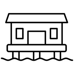 Coast House Icon Vector Element