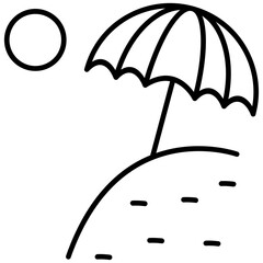 Beach Umbrella Icon Vector Element