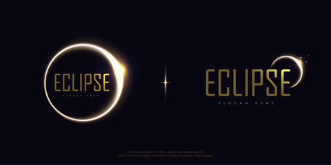 eclipse glowing with sunlight logo design