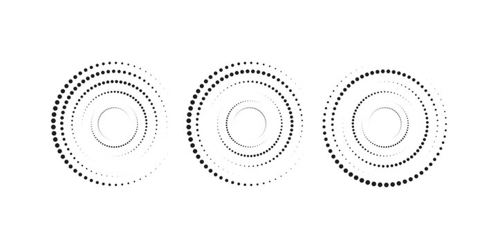 Halftone dotted circle logo with round vector frame designed as a versatile design element icon branding mark or modern graphic symbol