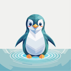 Obraz premium Charming penguin standing on ice