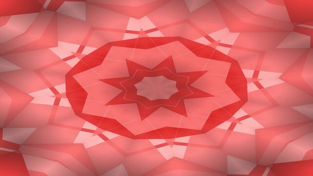 Observing a Dynamic Abstract Red Pattern with Symmetrical Shapes