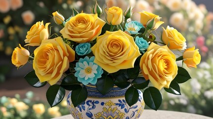 beautiful flower vast, yellow flowers , home decor flowers