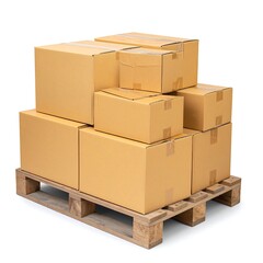 Cardboard boxes stacked on a pallet