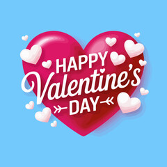 Fototapeta premium Happy Valentine's Day heart graphic design.