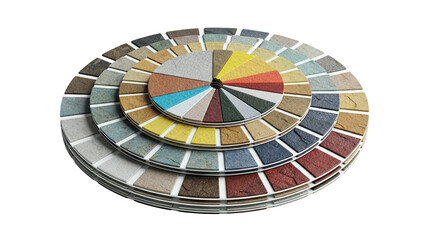 Obraz premium Stacked Circular Samples of Textured Stone and Tile Colors