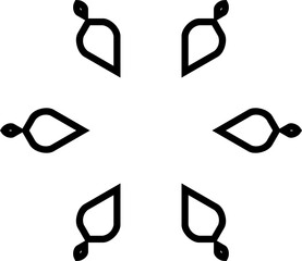 Abstract Geometric Radial Pattern Design Element in Black and White