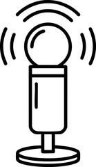 Broadcasting Microphone Icon with Sound Waves