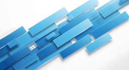 Fototapeta premium Blue geometric pattern with rectangular shapes