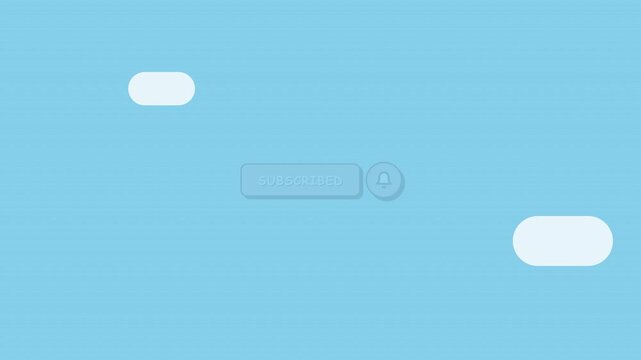 Playful Cartoon Subscribe Button Animation 4K, A fun cartoon-style subscribe button with thick outlines and bouncy animation physics. Perfect for kids' educational content, gaming channels