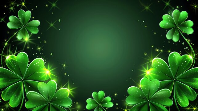 Festive background illustration featuring a four leaf clover for stpatrick s day celebration