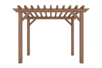 Wooden Pergola Structure garden structure outdoor beams isolated on a transparent background