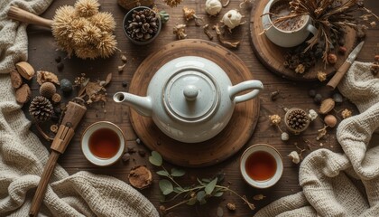 Cozy Slow Living Tea Moment Flat Lay