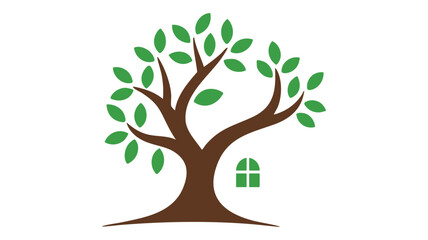 Fototapeta premium Tree with house logo
