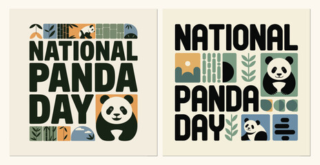 Fototapeta premium Adobe Illustrator ArtworkNational Panda Day Wildlife Conservation Awareness Illustration