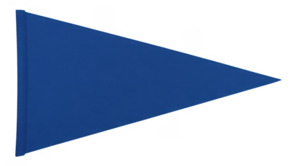 Blue triangle flag isolated isolated on a transparent background