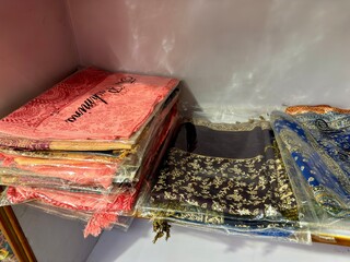 Traditional Himroo textile weaving workshop with vintage looms in Aurangabad Maharashtra India
