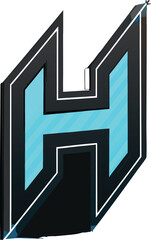 abstract--minimalist--letter-h--sharp-geometric