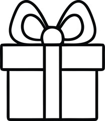 Gift box with ribbon and bow isolated on transparent background