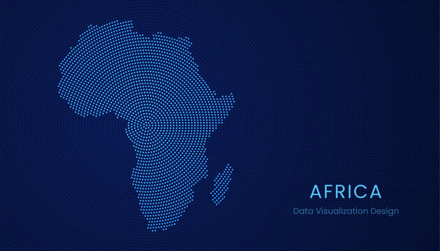 Africa dotted digital map for data visualization design