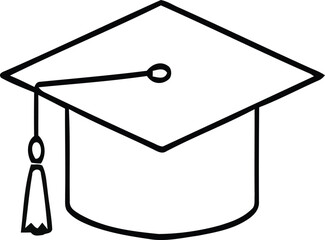 Graduation cap icon for academic achievement and education milestone