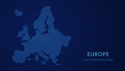 Europe dotted digital map for data visualization design © magr80