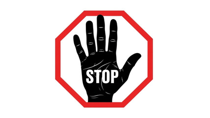 Obraz premium Stop Hand Sign Octagon Symbol.