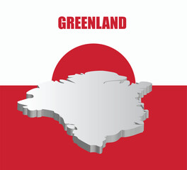 Greenland 3D Map Illustration Highlighting Geographic Shape National Identity Concept Design