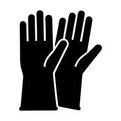 Obraz premium illustration hand in black gloves vector.