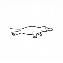 Cute cartoon duckling flying illustration, minimalist vector design, isolated on white background