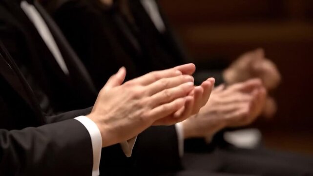 Applause from formally dressed individuals