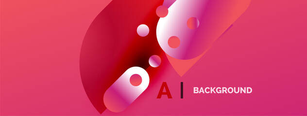 Fototapeta premium Abstract design features vibrant pink gradients, overlapping circles. Text reads AI BACKGROUND. Modern, dynamic visual composition.