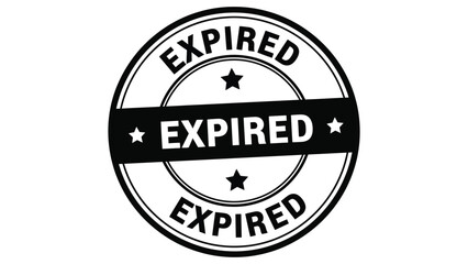 Obraz premium Official black rubber stamp icon graphic clearly indicating something has officially expired