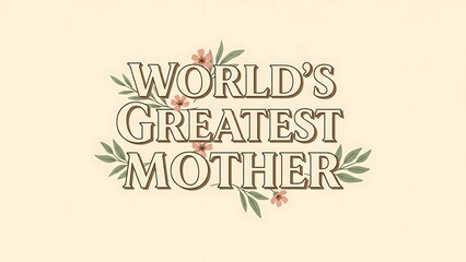 Obraz premium World's greatest mother typography with floral elements