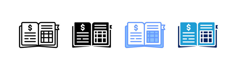 ledger icon set multiple style collection