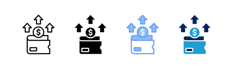 expenses icon set multiple style collection