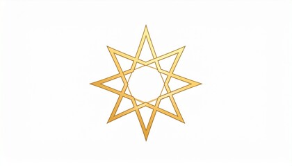 Obraz premium Golden 3D Star Shape Abstract Icon Isolated on White Background Minimal Design