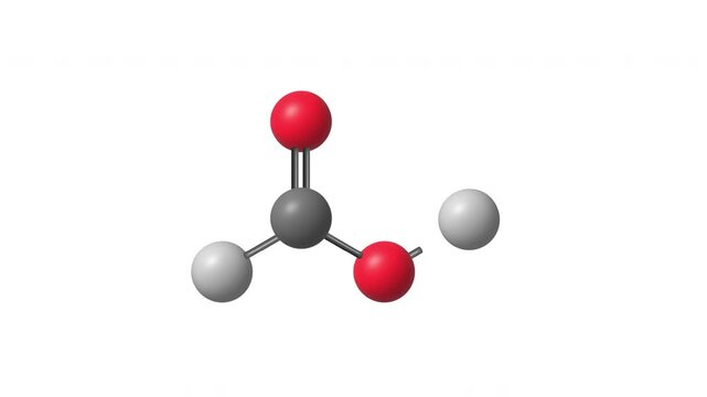 Molecular and structural formula of Formic Acid. An animated structure for educational, informational, and educational purposes
