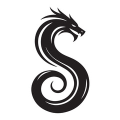 Obraz premium Dragon silhouette vector 