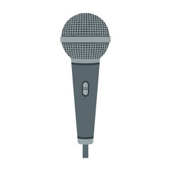 Handheld Vocal Microphone Vector Icon Isolated Flat Design