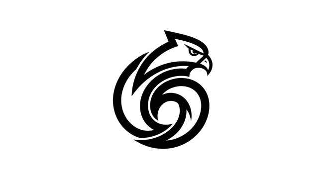Abstract falcon symbol on white background