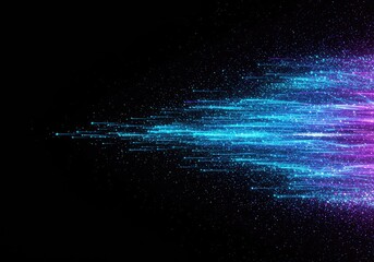 Dynamic flowing stream of blue and purple light particles representing conceptual digital energy, data transfer, and high-speed motion in abstract space ,wallpaper ,lines ,futuristic