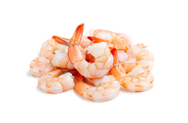 prepared shrimp isolated on a white background