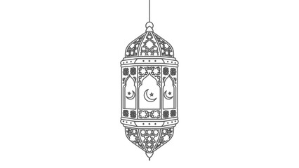 Ornate Hanging Lantern Illustration